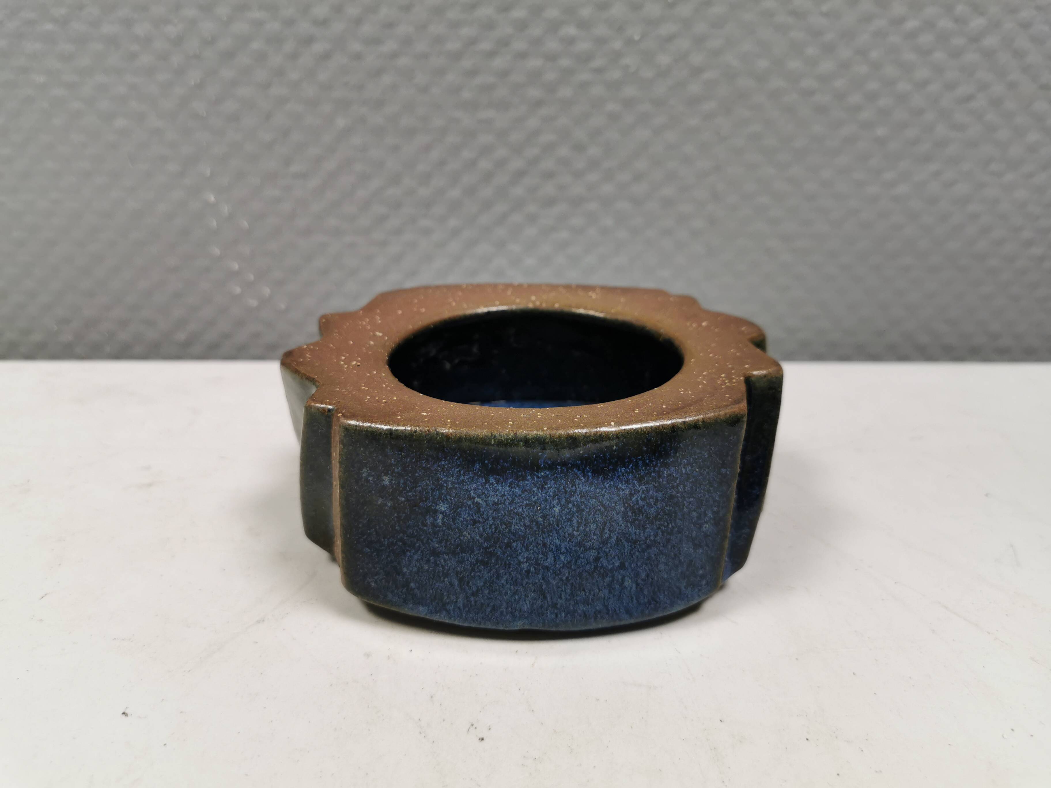 Ceramic bowl in bluish glaze. By Marianne Starck (MS) Denamrk 1960s