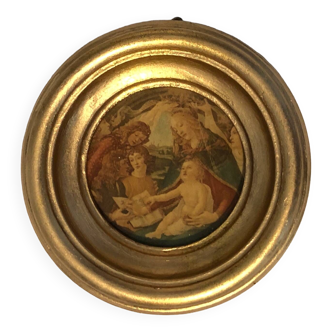 Old Round Golden Wood Frame