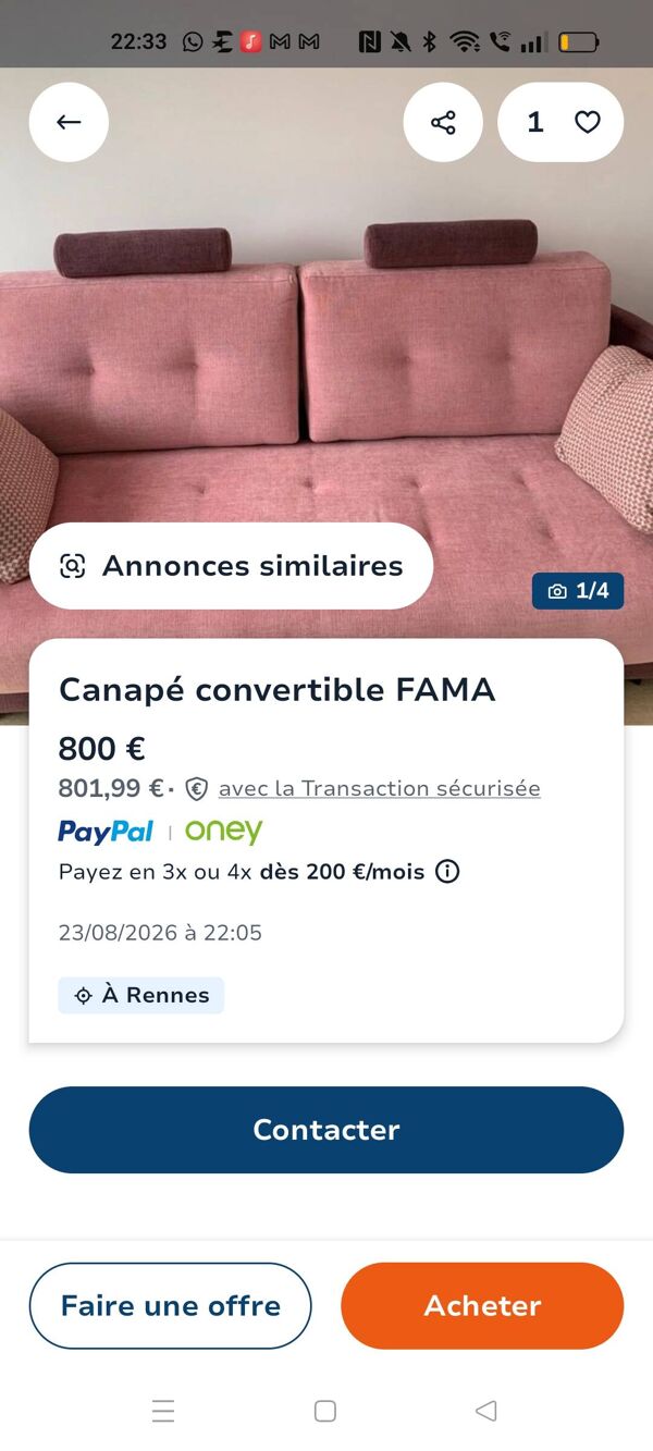 Canapé convertible Fama Bolero