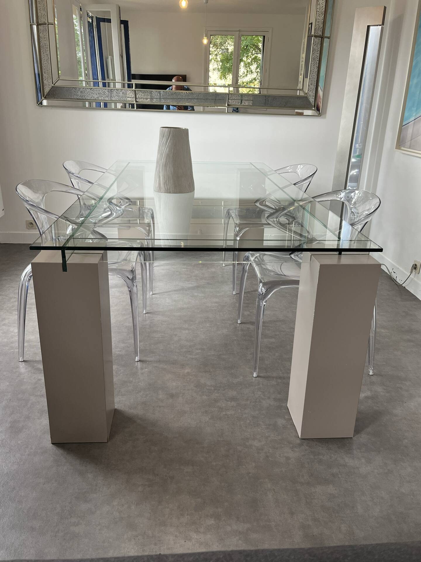 Table Verre Roche et Bobois modèle Ténéré