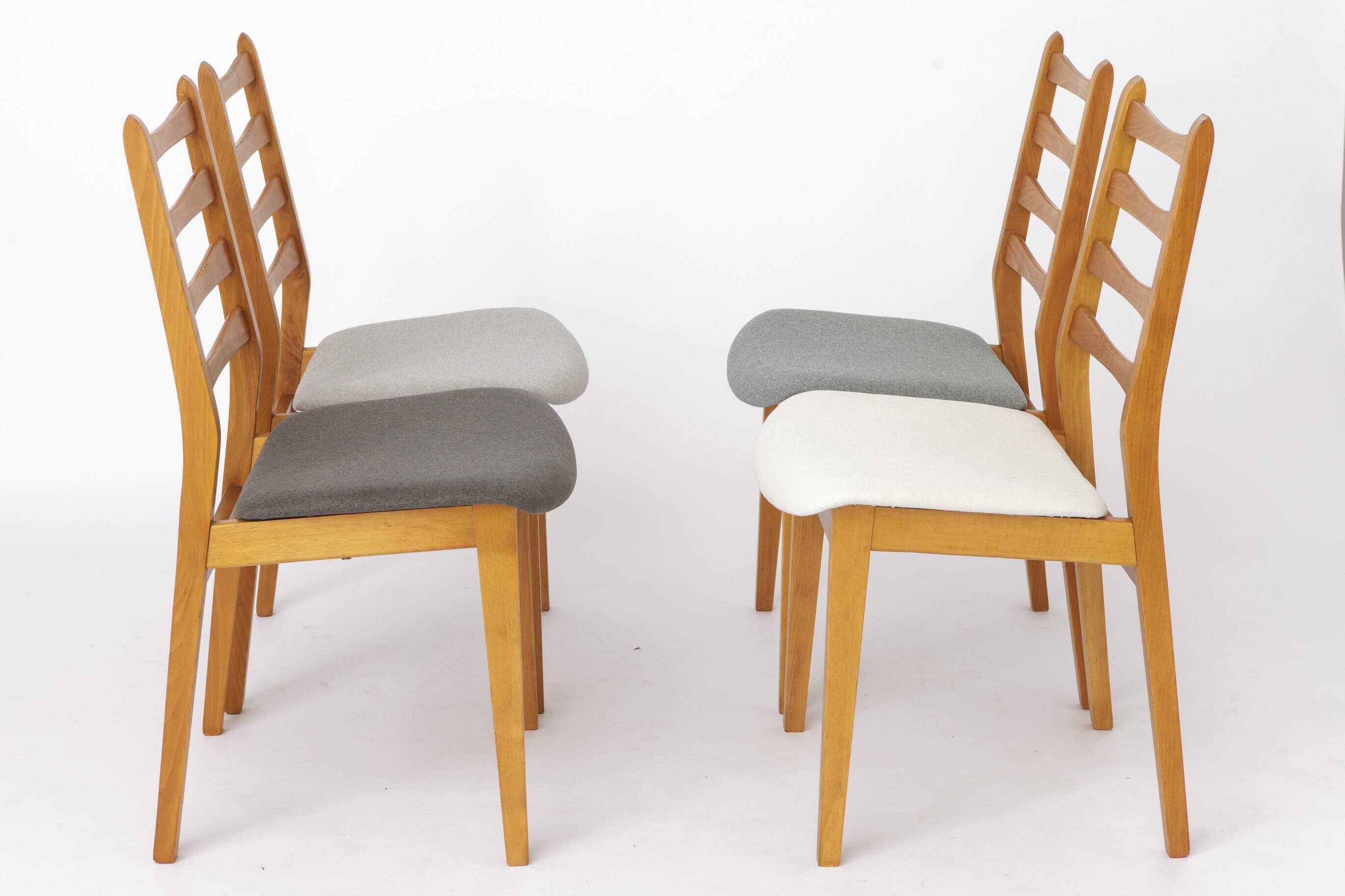 Set of 4 Vintage Beech Dining Chairs, Mid Century Modern, German 1960s