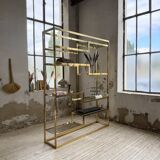 Brass shelf 1970 Belgo Chrom regency