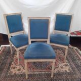 3 Chaise style Louis XVI ancienne patiné