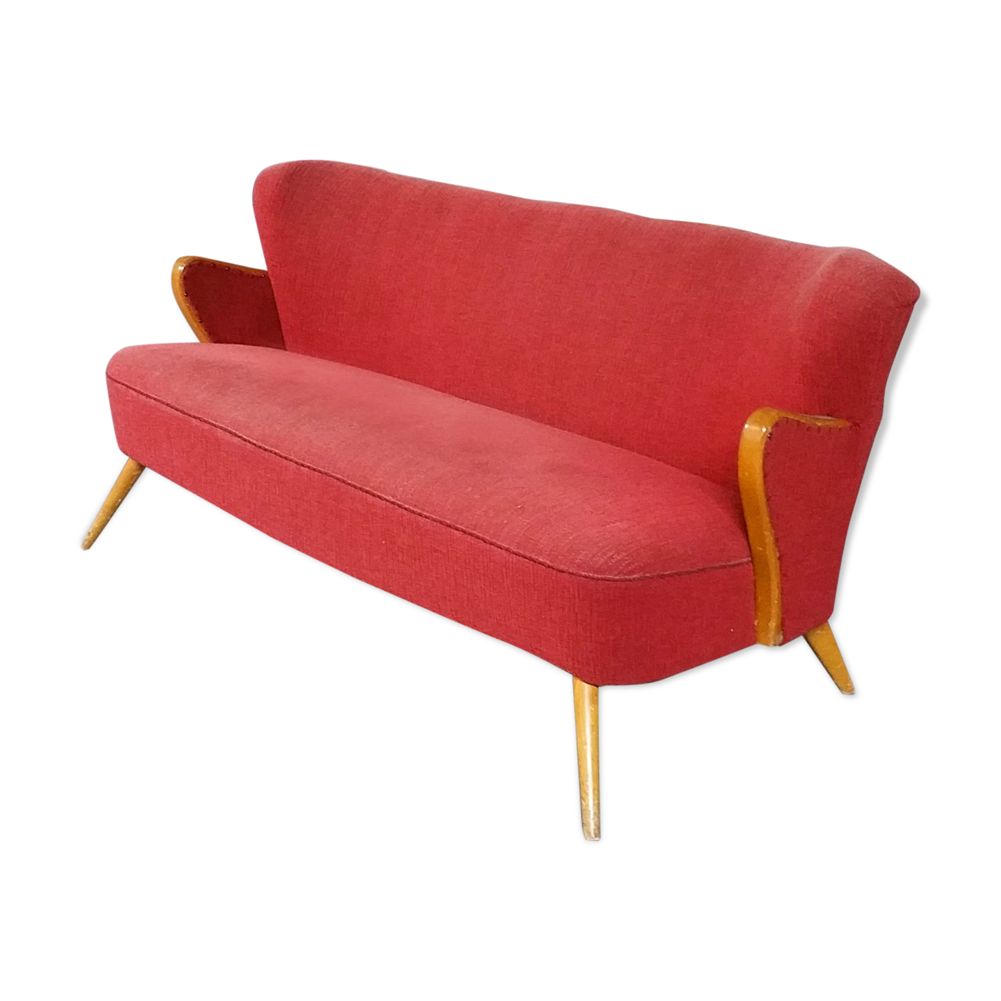 Sofa cocktail Scandinavian Danish 50s/60s era red wing