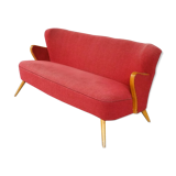 Sofa cocktail Scandinavian Danish 50s/60s era red wing