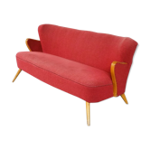 Sofa scandinave danois années 50/60 wing rouge d'époque
