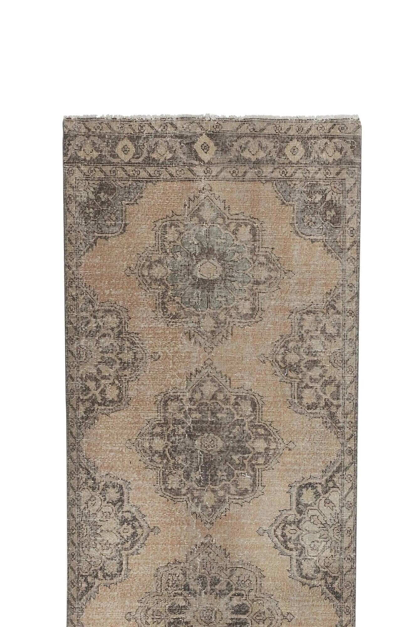 Vintage Turkish hallway rug 115x383 cm