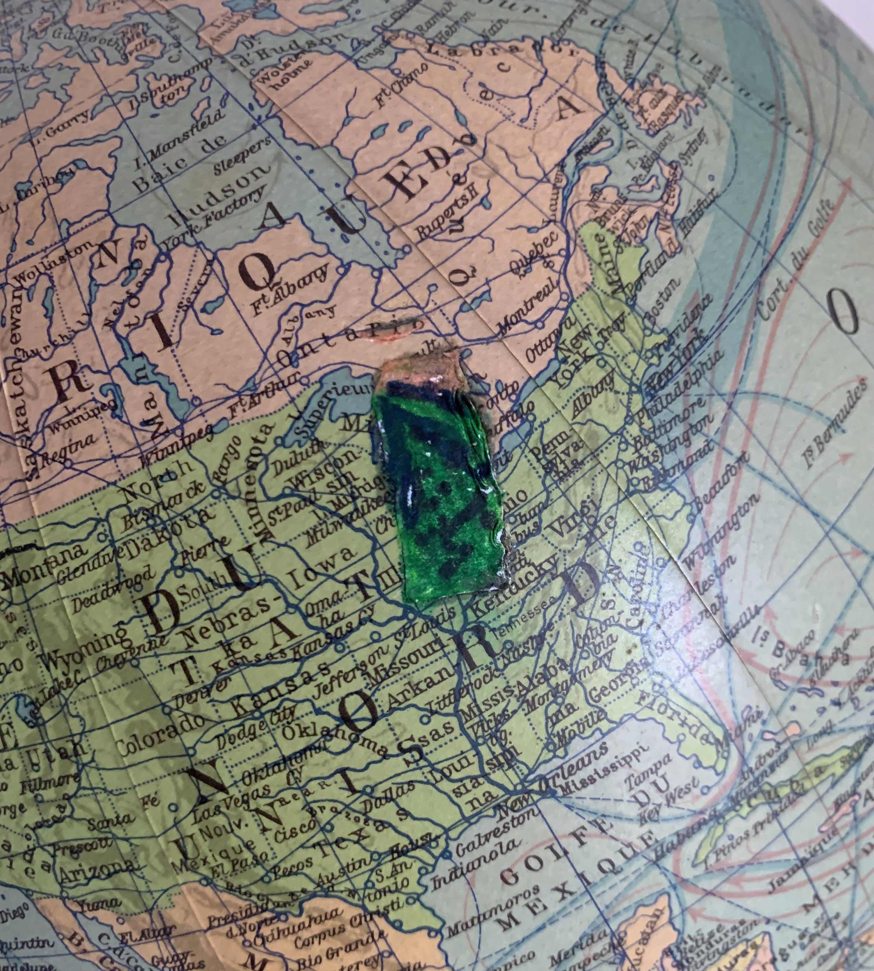 Vintage 1950 terrestrial globe glass Colomb political world map - 34
