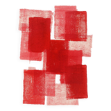 peinture abstraite rouge - tableau b244 signé eawy