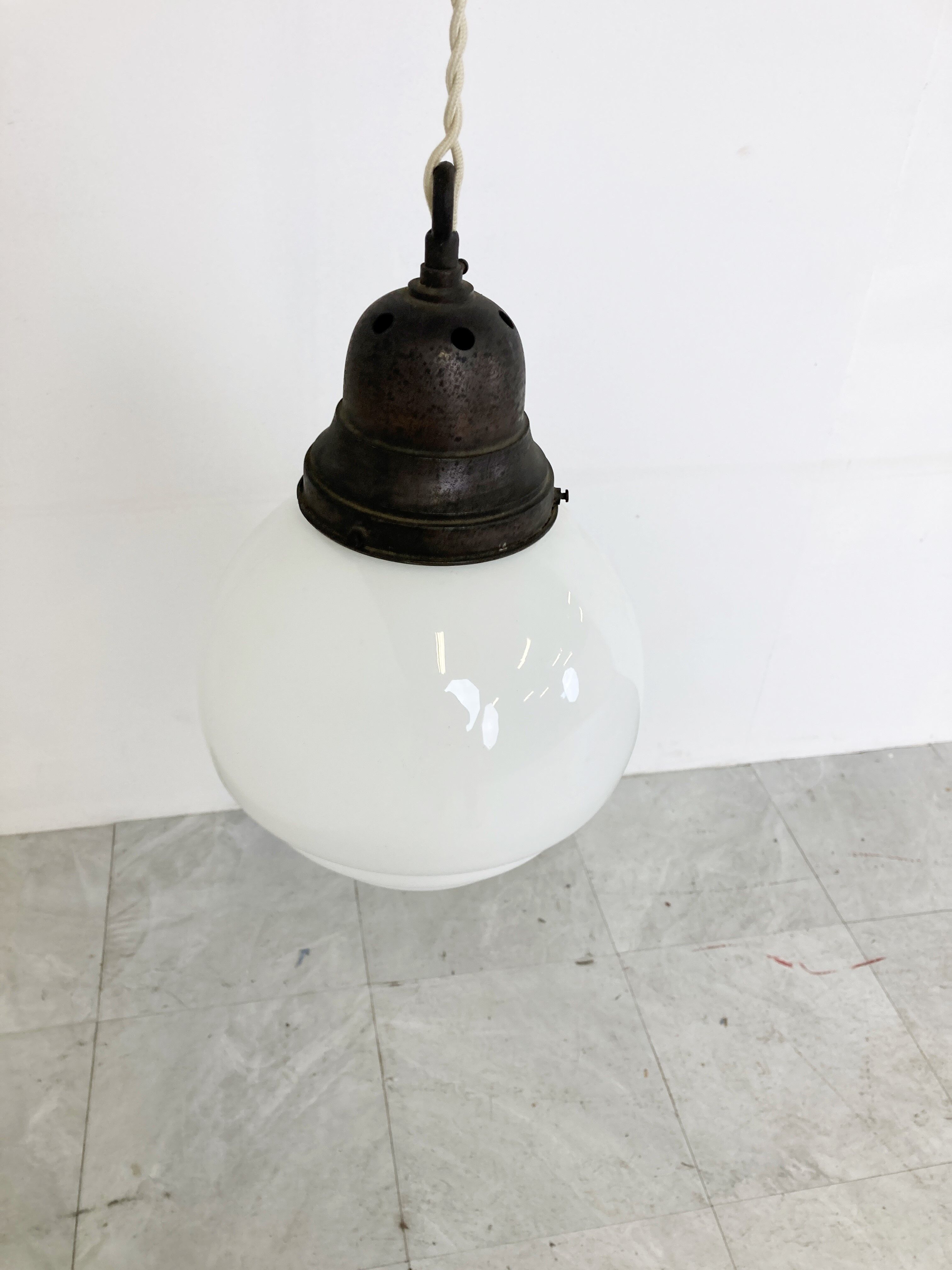 Opaline pendant light 1930s