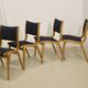 Lot de 4 chaises design scandinave bois courbé année 60.