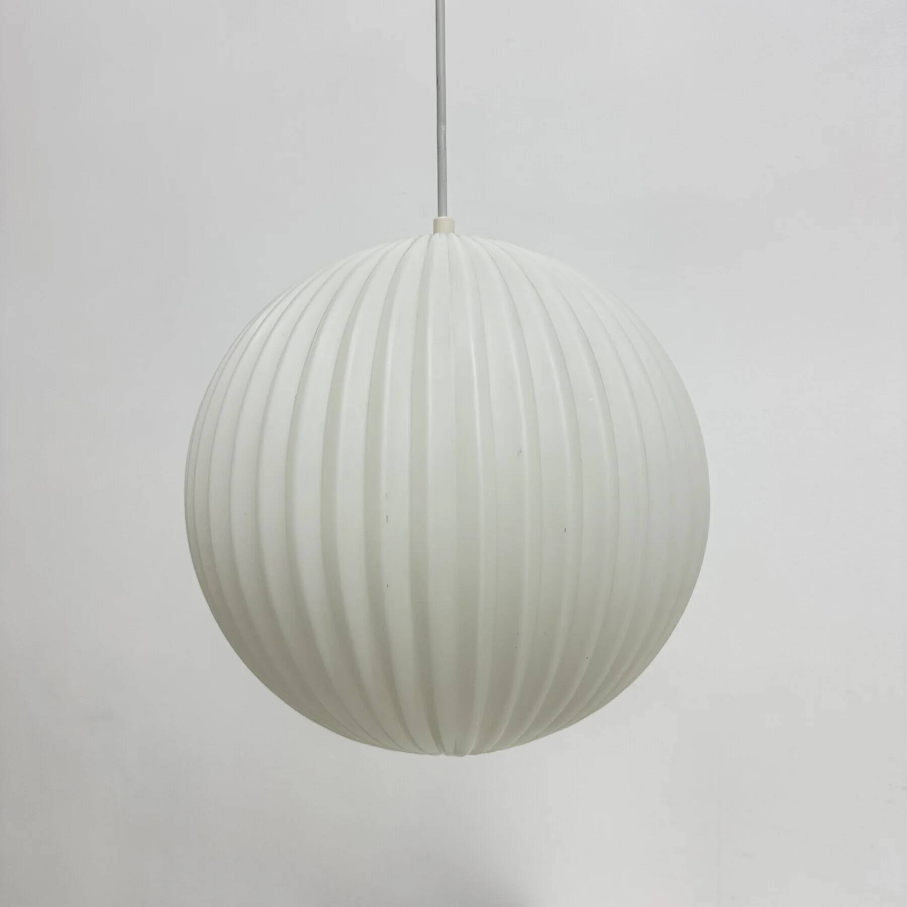 Rare Louis Kalff for Philips opaline glass pendant light, 1960s