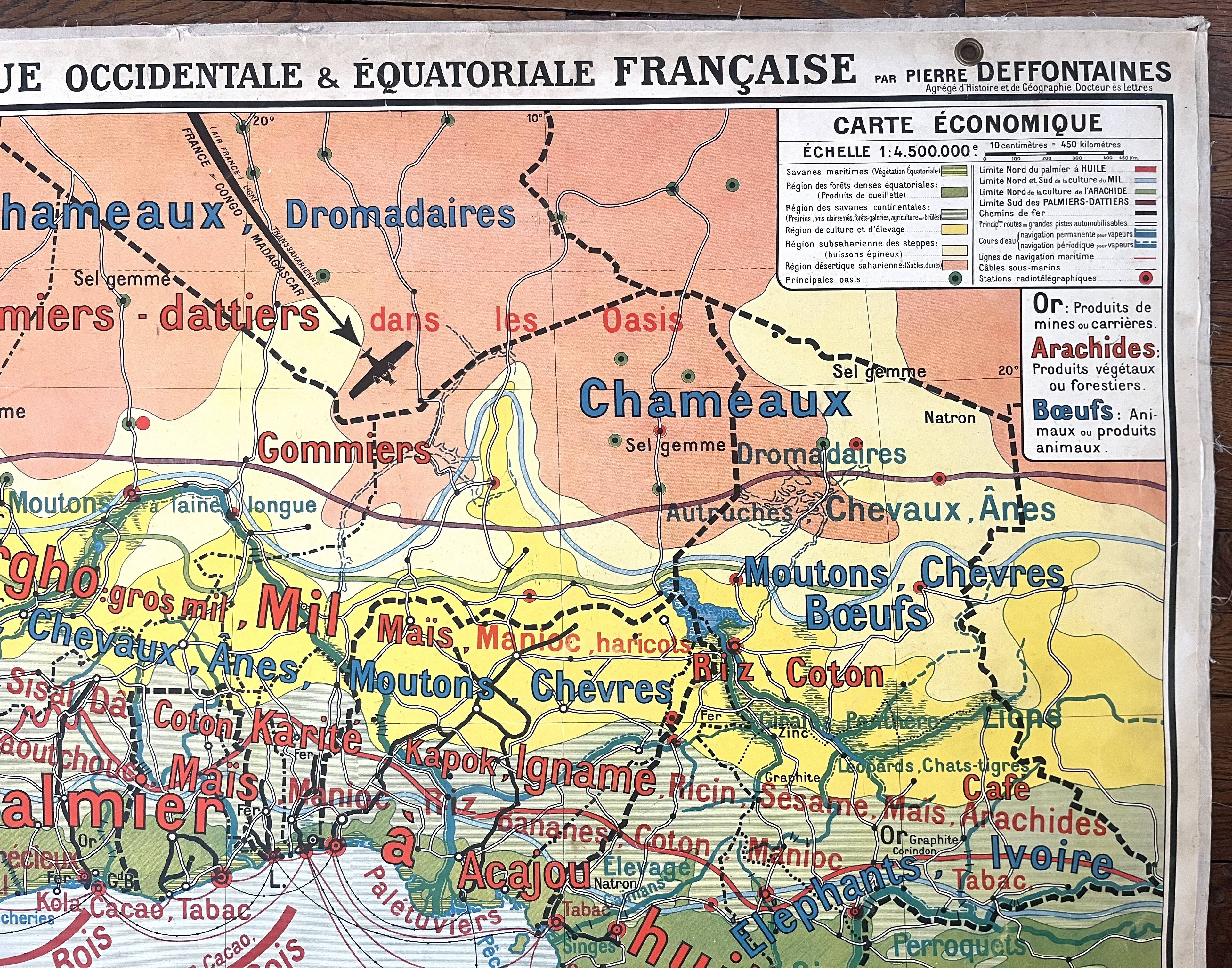 Old school map Hatier 51, 1930, Equatorial West Africa