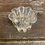 Set of 4 Vintage Glass Moulded Candle Holders 1970s France