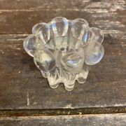 Set of 4 Vintage Glass Moulded Candle Holders 1970s France