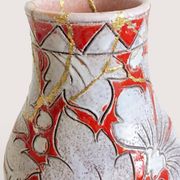 Large Fratelli Fanciullacci Sgraffito Ceramic Vase, Restored Kintsugi-Style