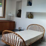 Rattan basket bed from the 50s