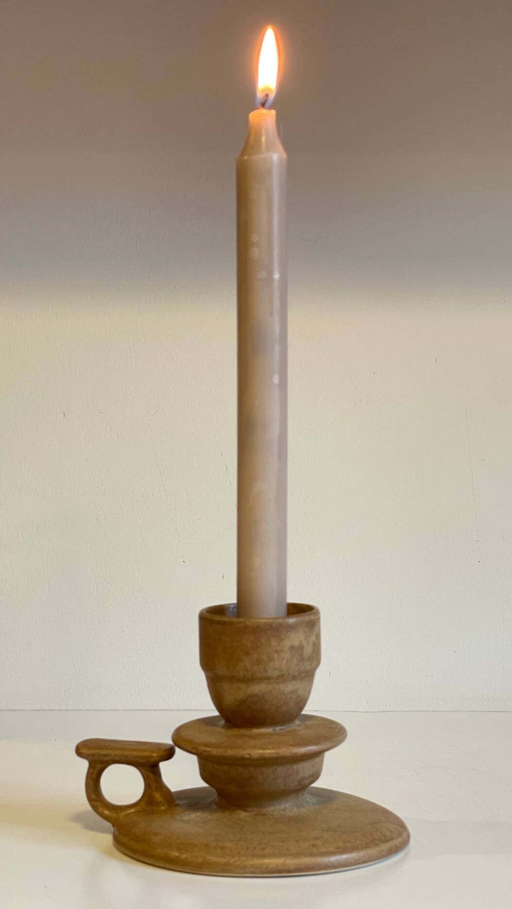 Geometric Hand CANDLE HOLDER Stoneware VINTAGE France