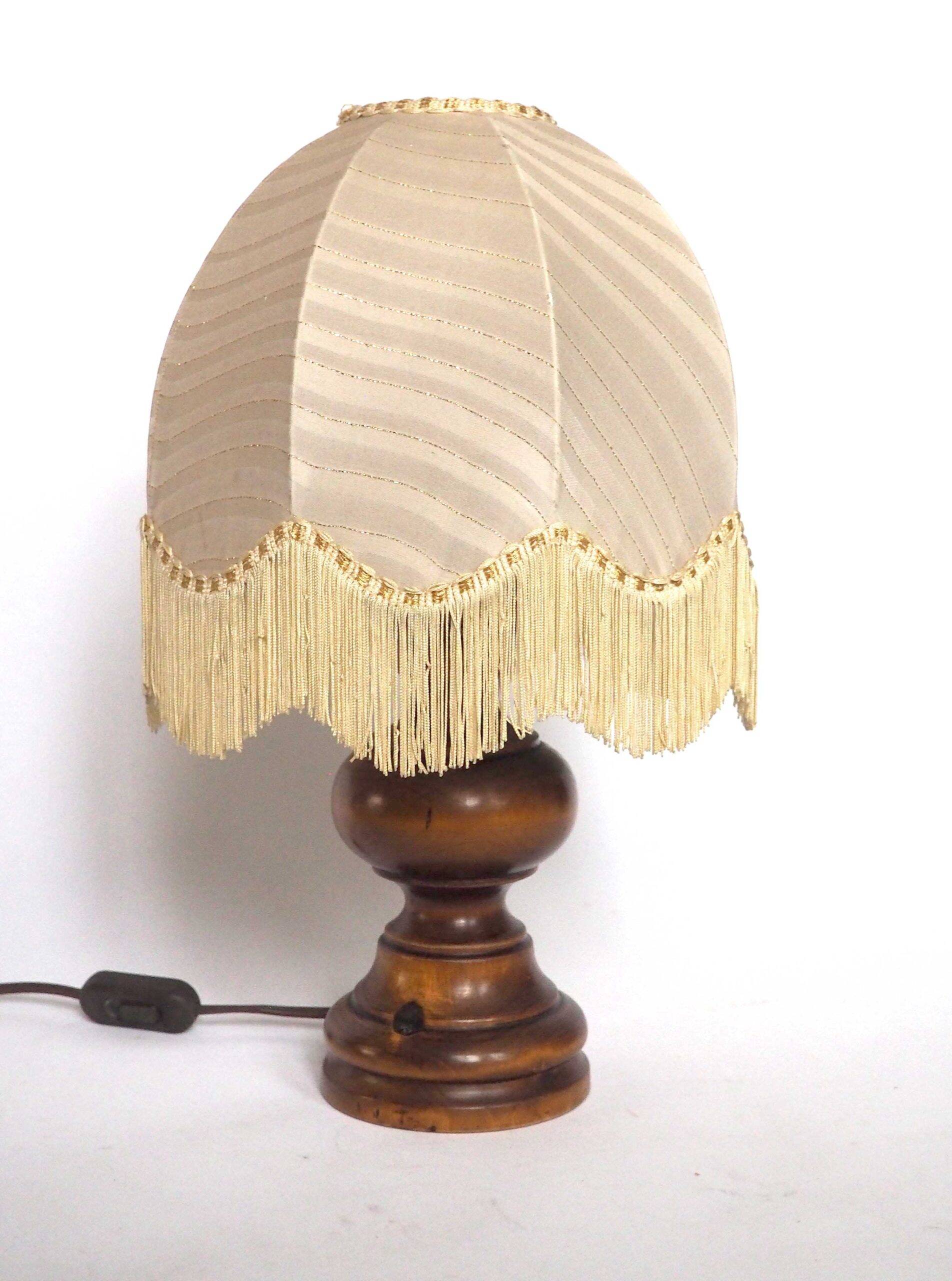 Turned wooden lamp base