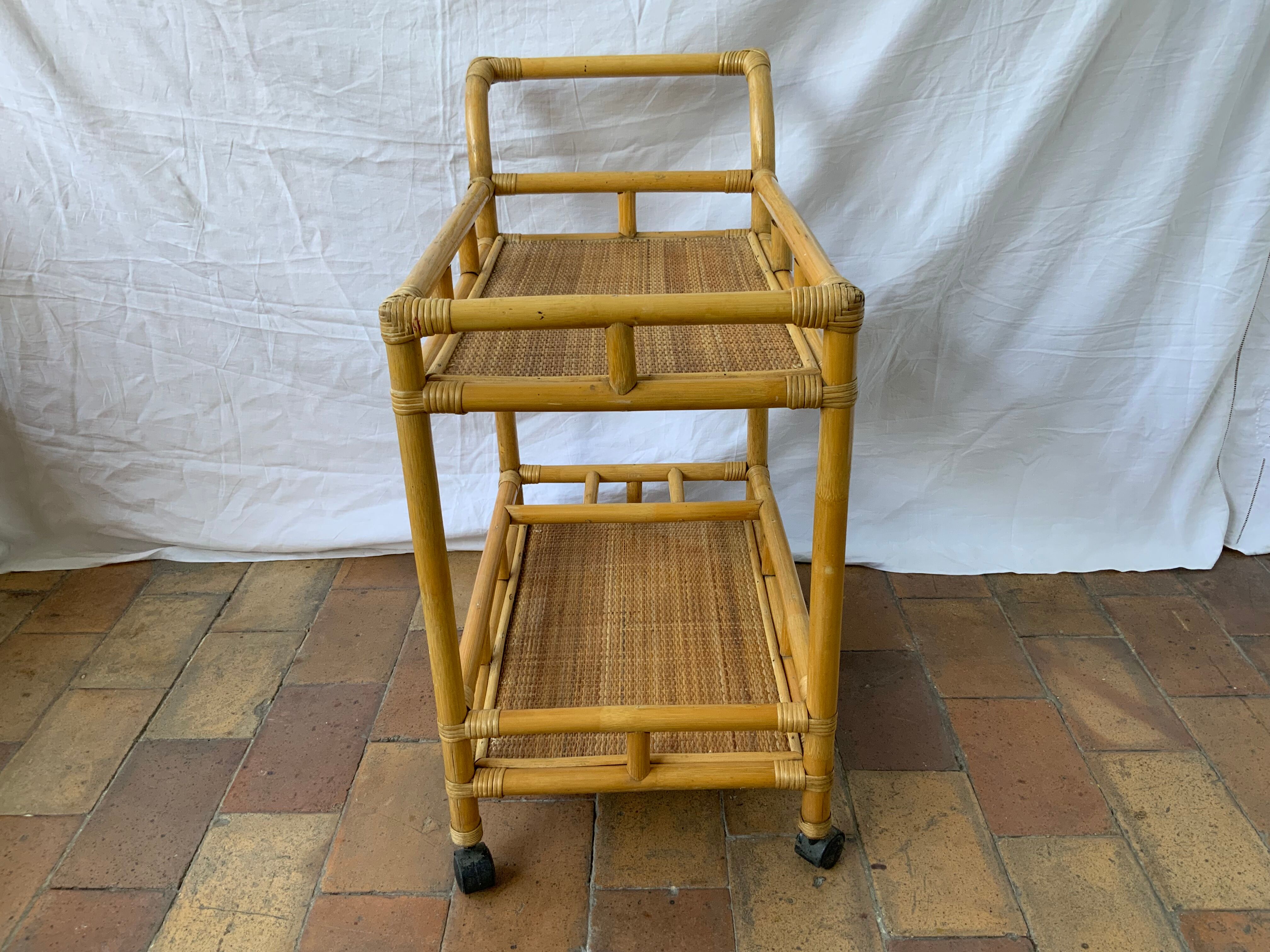 Rattan dessert or rolling table