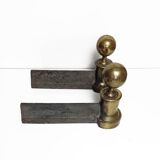 Pair of bronze chenets