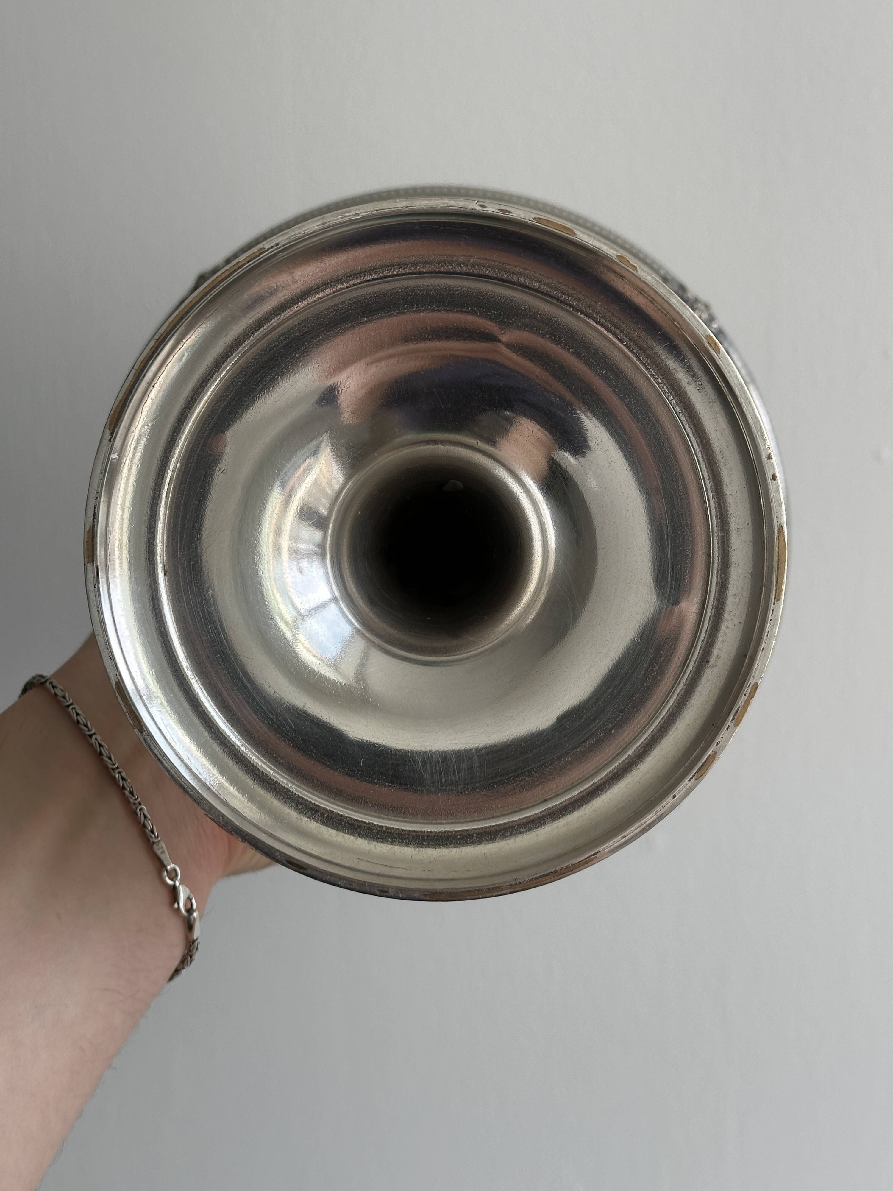 Antique silver-plated metal cup