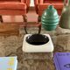 Space age black and white ceramic ashtray / vide poche, Italy 1970s