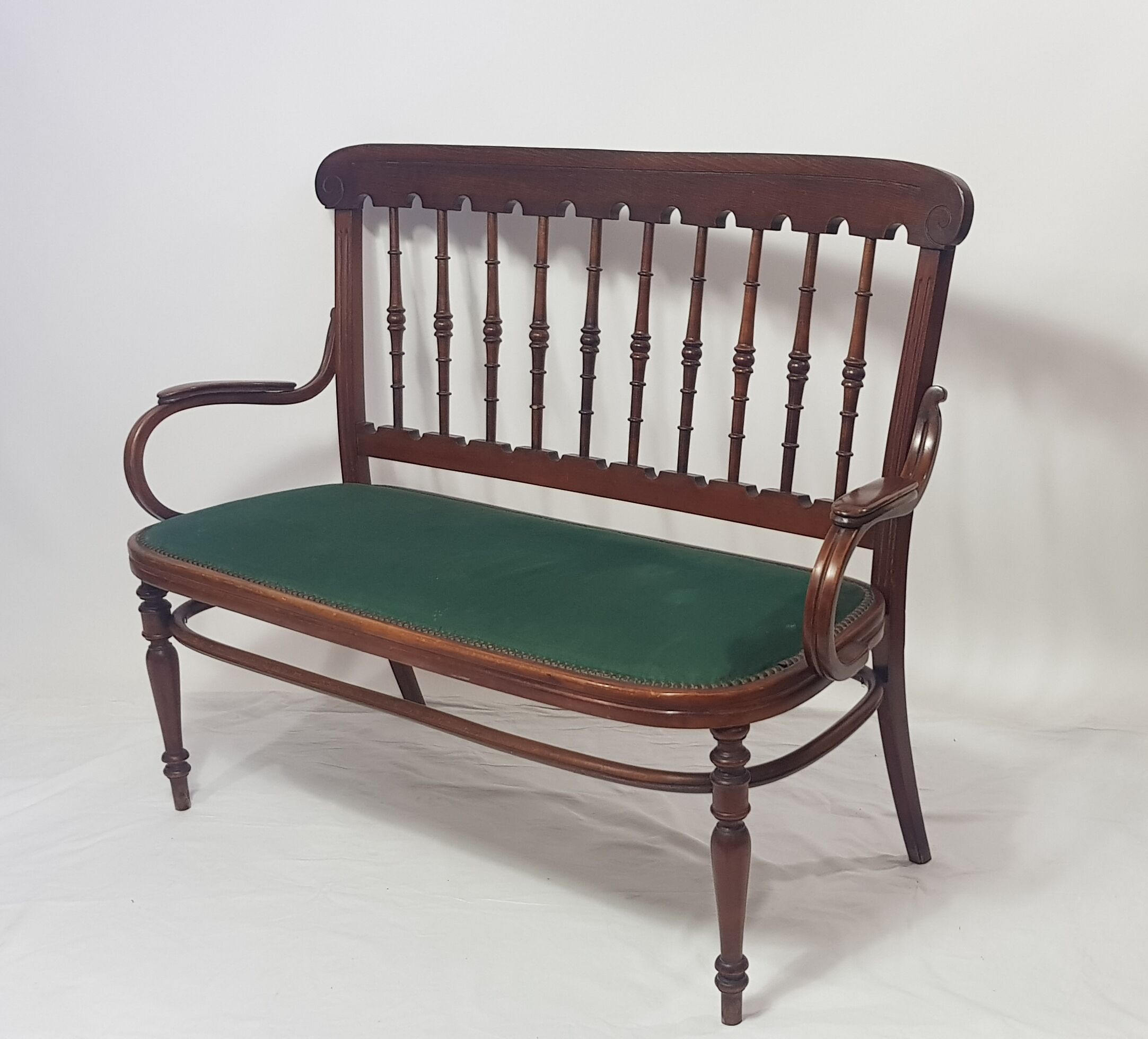 Curved wooden bench 1900