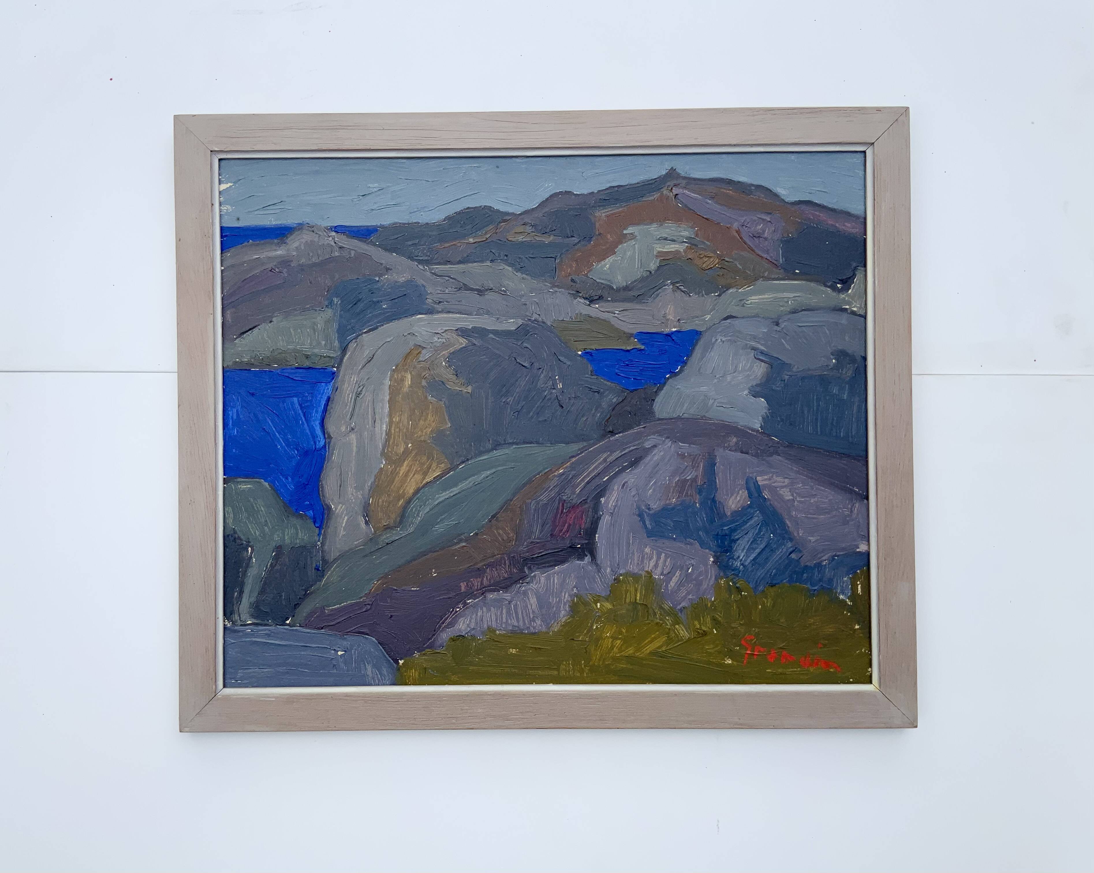 Vintage Landscape Painting by Svan Grandin (1906-1982) “Seacoast”