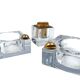 Hollywood regency glass smoking set, France 1970s