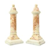 Set of 2 Decorative Marble Pillars Columns Classic 35cm