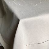 Antique linen tablecloth and whipped cream silk