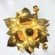 Vintage gold leaf metal flower wall light Florentine wall sconce