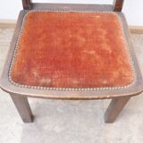 Ensemble de six chaises à manger art déco en chêne Français (6)