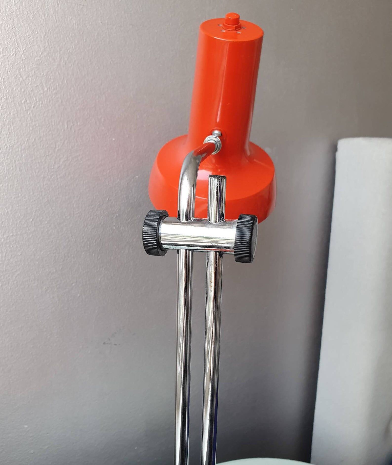 1970s orange metal desk lamp