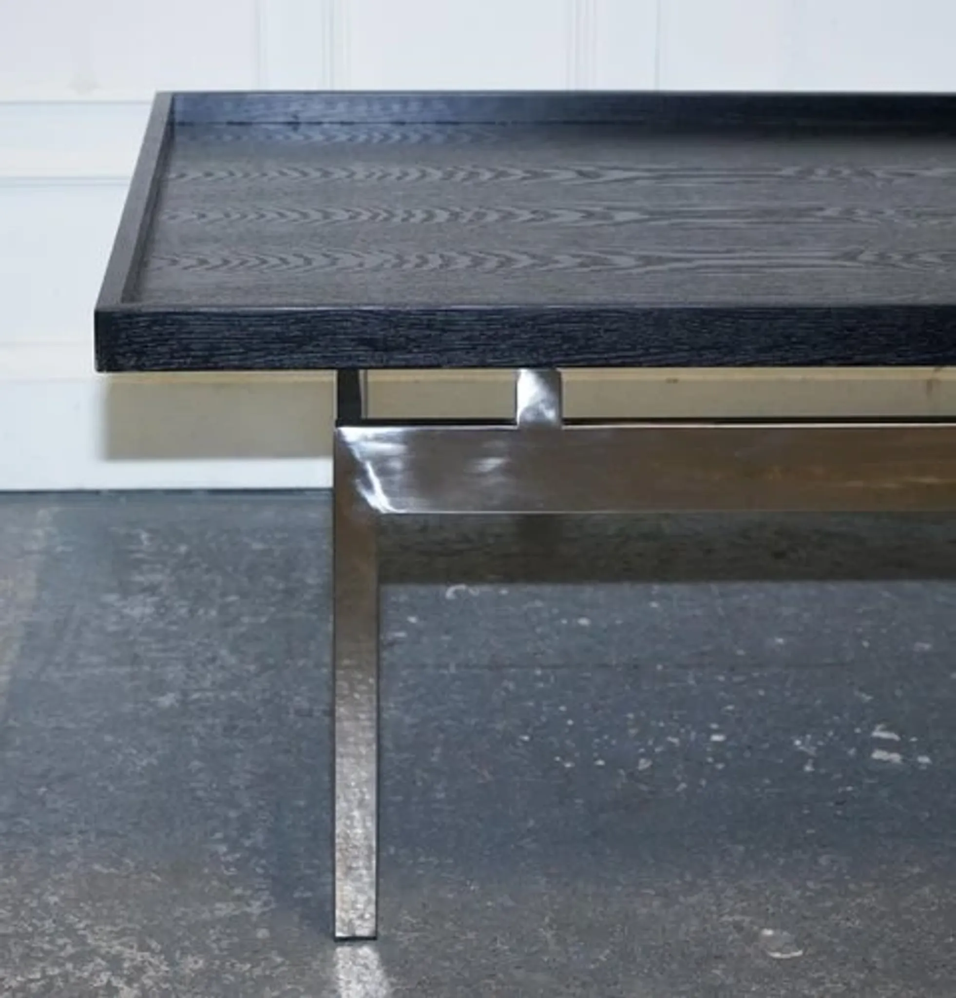 Black Art Deco Coffee Table with Stainless Steel by Casa Padrino