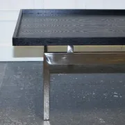 Black Art Deco Coffee Table with Stainless Steel by Casa Padrino