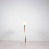 Lampadaire en bambou avec des reflets en laiton par Rupert Nikoll