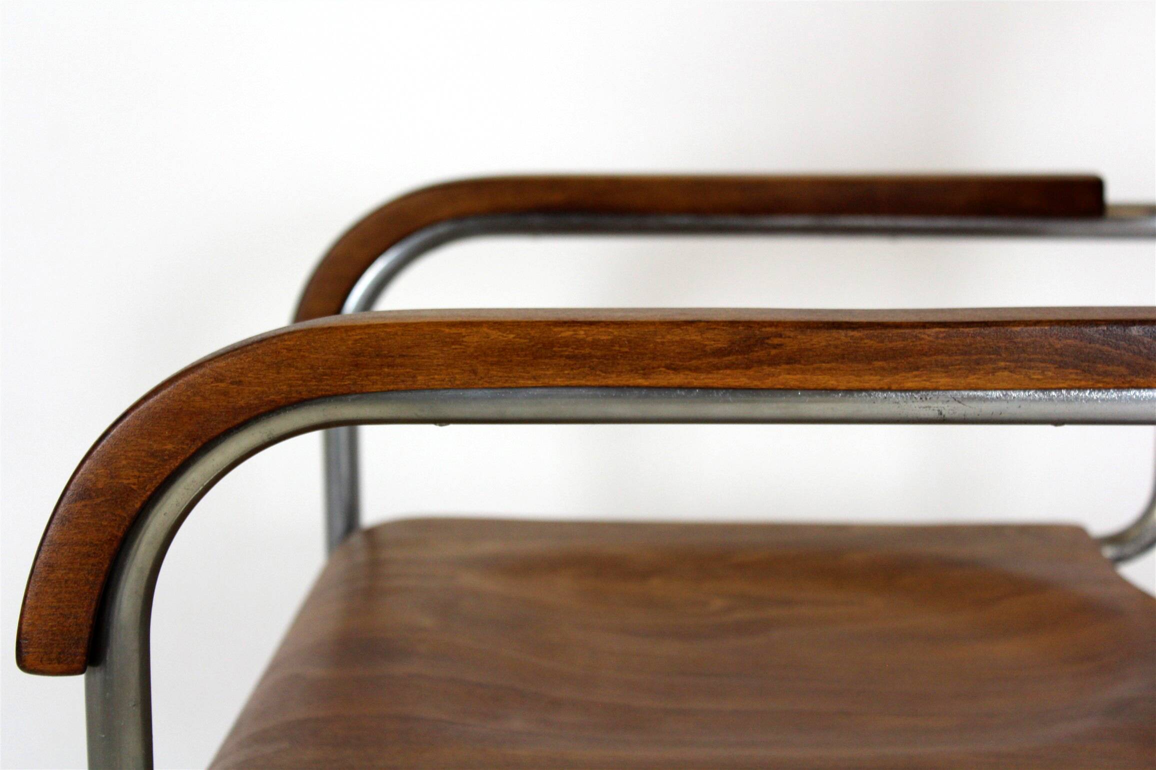 Chaise cantilever en chrome B34 restaurée de Bauhaus par Marcel Breuer, années 1930
