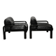 Paire de fauteuils Gae Aulenti Knoll cuir