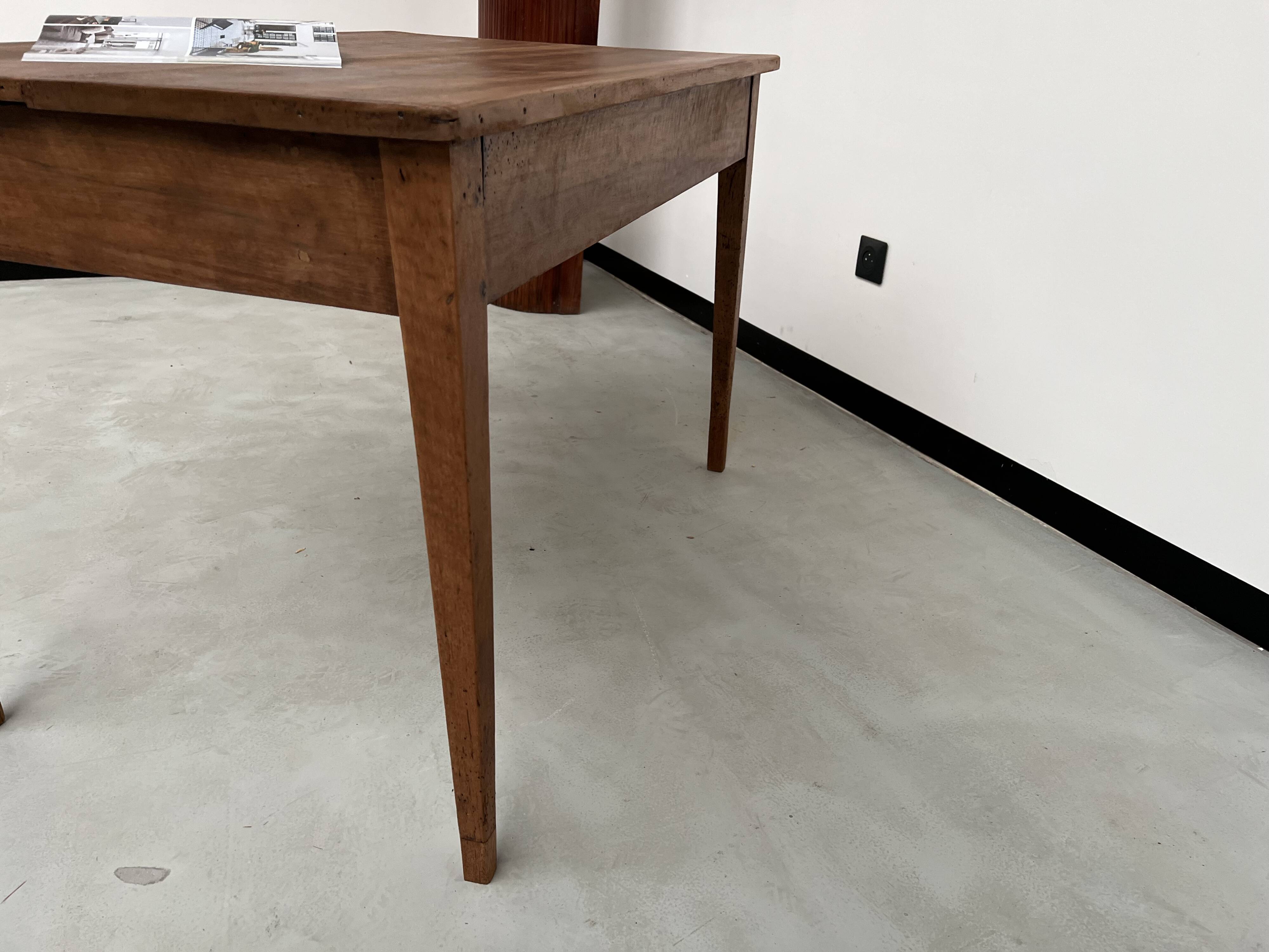 1900 solid walnut desk with two drawers