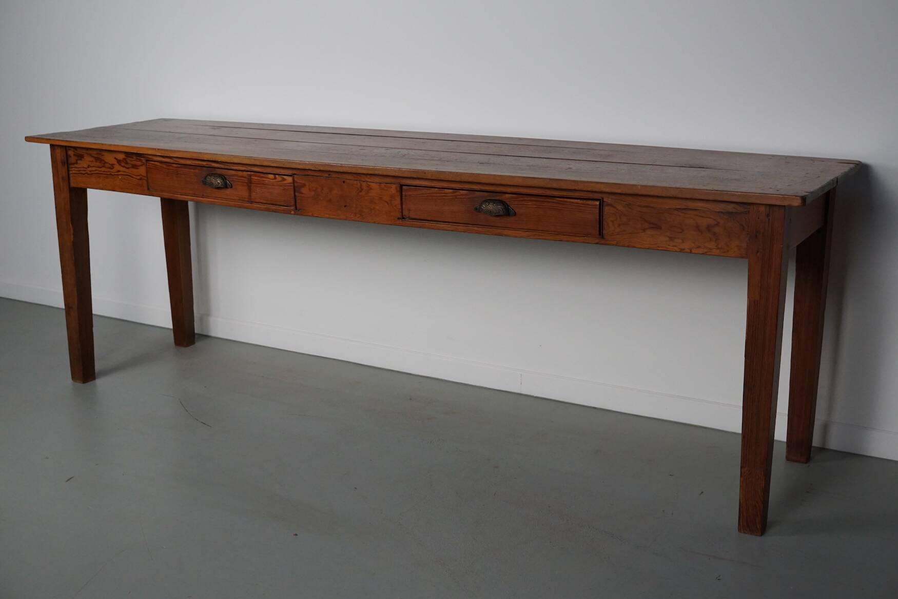 Rustic vintage French pine table or desk from the Landes, 1950s.