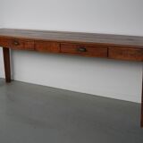 Rustic vintage French pine table or desk from the Landes, 1950s.