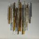 Oval-shaped Venetian chandelier in Murano glass, circa 1950, Venini