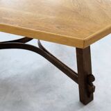 Brutalist dining table | triangle table | oak | 1950s