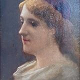 Portrait table ec. Pre-Raphaelic signed E.M.P. XIX° century + frame