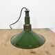 Industrial green enamel military pendant lamp with cast aluminium top, 1960s