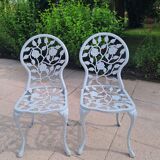 2 cast aluminum garden chairs