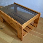 Table basse bois et verre