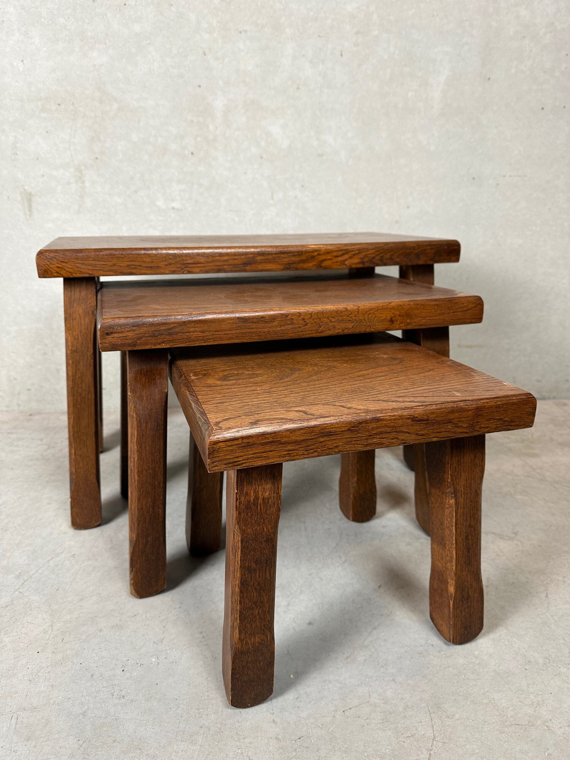 3x brutalist nesting tables